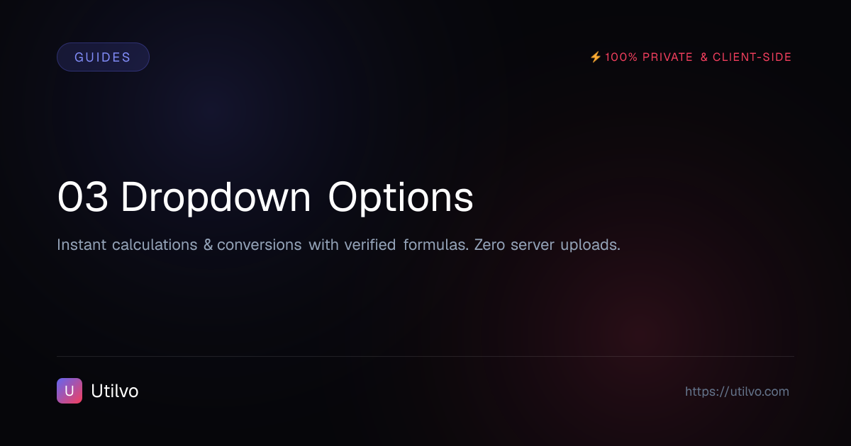 Dropdown form field with three options visible